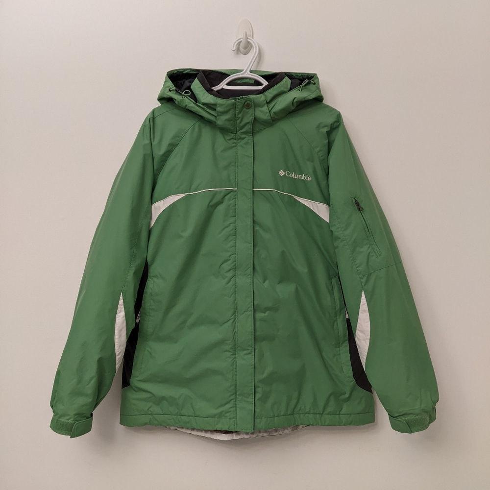 COLUMBIA Waterproof Ski Jacket, Green, XL